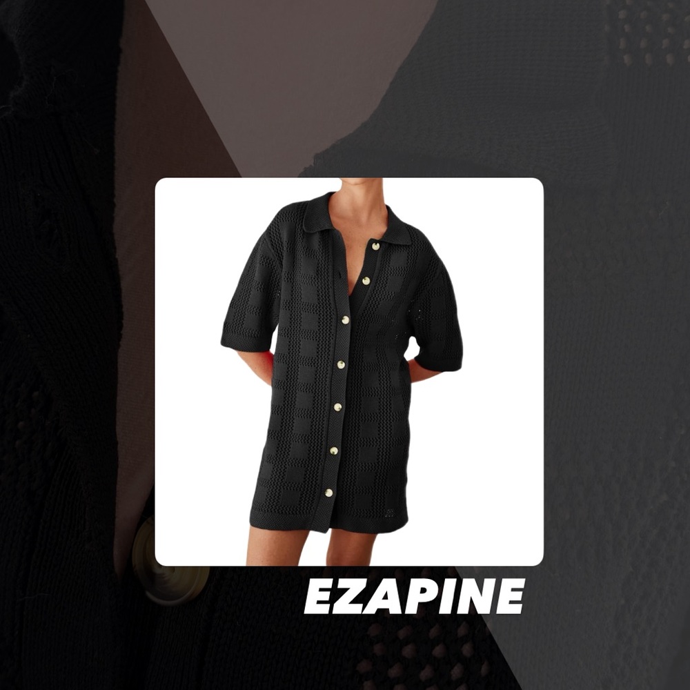 EUC Ezapine Black Crochet Coverup